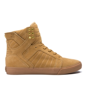 Mens Supra High Top Shoes SKYTOP Tan/Lt Gum | AU-38763